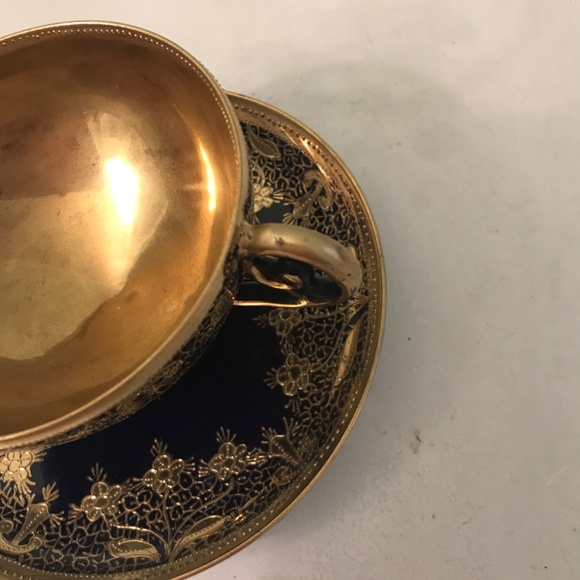 Vintage Rare  Nippon  cobalt/ gold cup& saucer - Picture 7 of 7